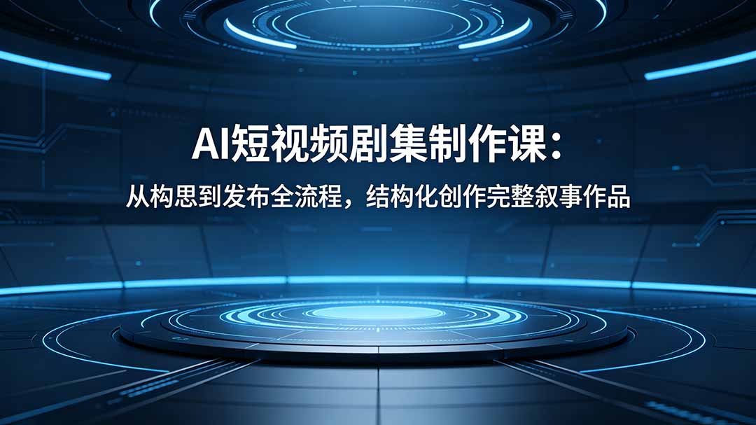 AI短视频剧集制作课：从构思到发布全流程，结构化创作完整叙事作品-e家网