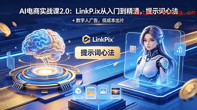 （18655期）AI 电商实战课2.0｜LinkPix 从入门到精通，提示词心法 + 数字人广告，低成本出片-e家网