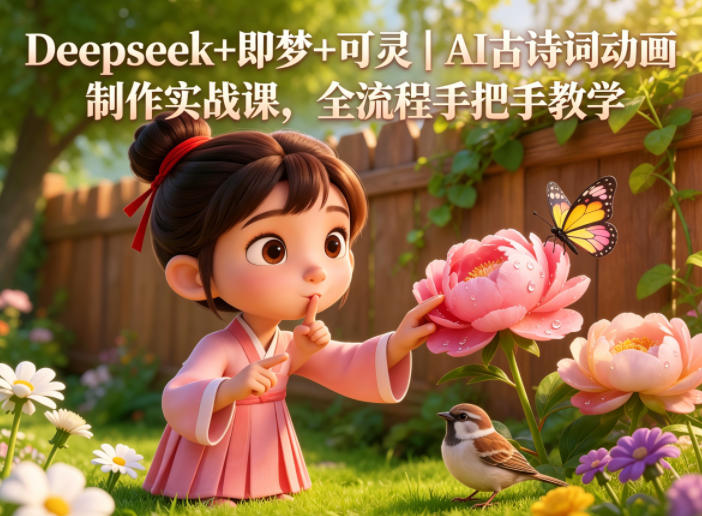 Deepseek+即梦+可灵｜AI古诗词动画制作实战课，全流程手把手教学-e家网