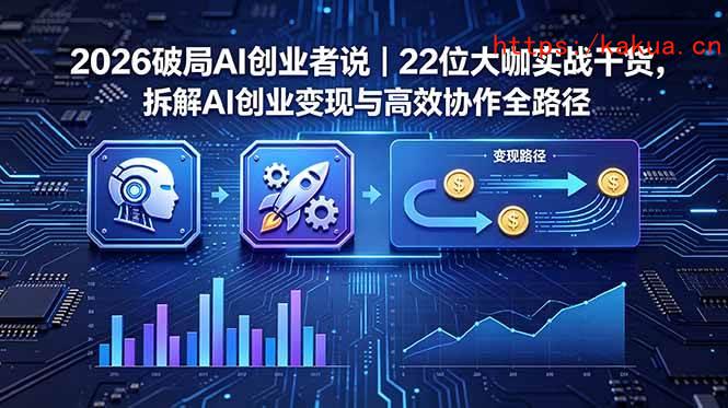 （18628期）2026 破局 AI 创业者说｜22 位大咖实战干货，拆解 AI 创业变现与高效协作全路径-e家网