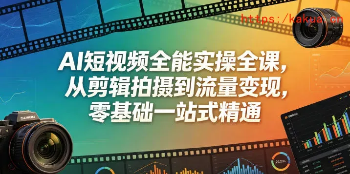 AI短视频全能实操全课，从剪辑拍摄到流量变现，零基础一站式精通-e家网