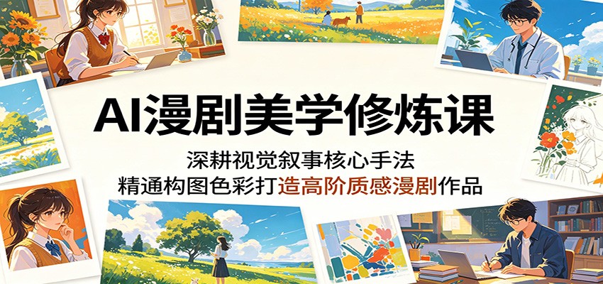 AI漫剧美学修炼课:深耕视觉叙事核心手法,精通构图色彩打造高阶质感漫剧作品-e家网