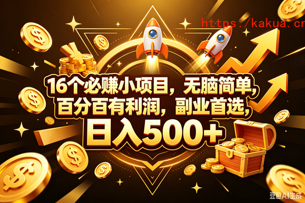 （18440期）16个必赚钱的小项目，百分百赚米，无脑简单，副业首选，日入300+-e家网