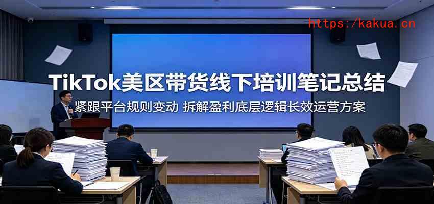 TikTok美区带货线下培训笔记总结：紧跟平台规则变动，拆解盈利底层逻辑长效运营方案-e家网