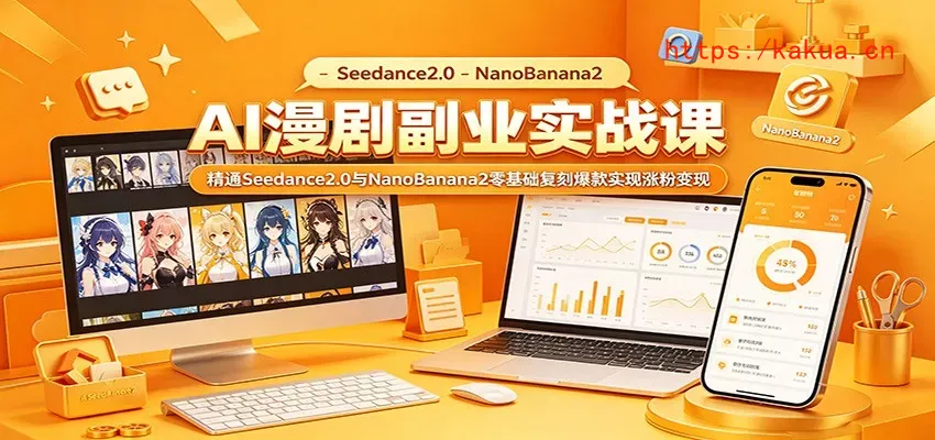 AI漫剧副业实战课：精通Seedance2.0与NanoBanana2零基础复刻爆款实现涨粉变现-e家网
