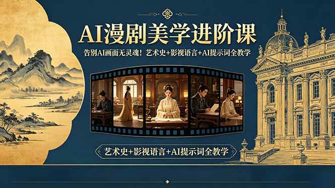 （18480期）告别AI画面无灵魂！AI漫剧美学进阶课，艺术史+影视语言+AI提示词全教学-e家网