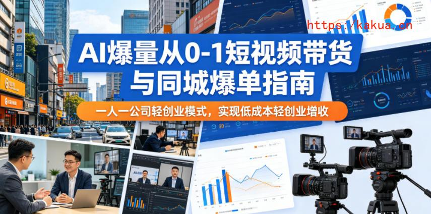 AI爆量从0-1短视频带货与同城爆单指南，一人一公司轻创业模式，实现低成本轻创业增收-e家网