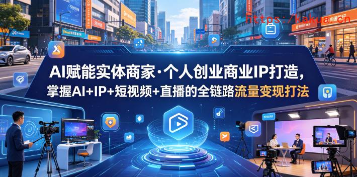 AI赋能实体商家·个人创业商业IP打造，掌握AI+IP+短视频+直播的全链路流量变现打法-e家网