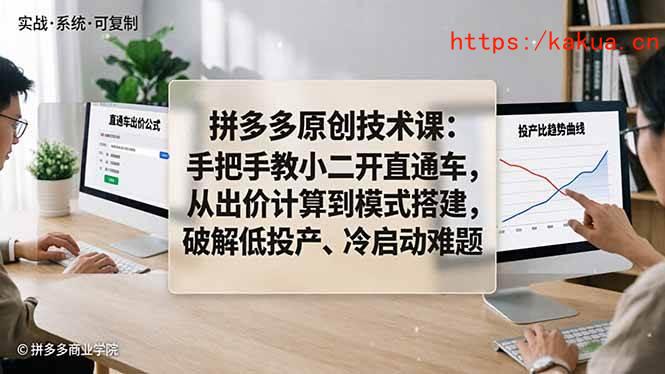（18159期）拼多多原创技术课：手把手教小二开直通车，从出价计算到模式搭建，破解低投产、冷启动难题-e家网