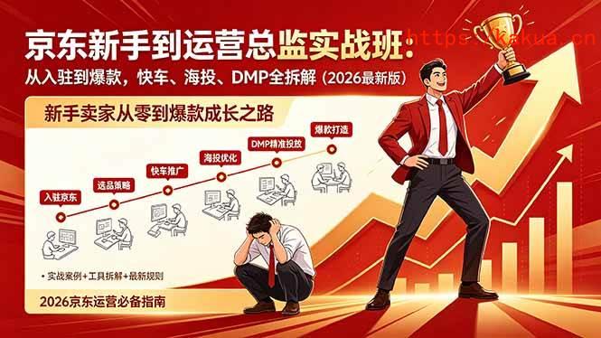 （18291期）京东新手到运营总监实战班：从入驻到爆款，快车、海投、DMP全拆解，2026最新版-e家网
