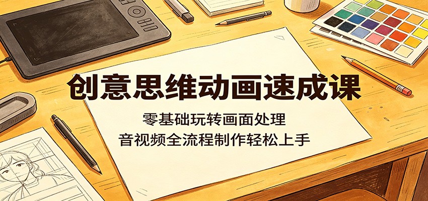 创意思维动画速成课:零基础玩转画面处理,音视频全流程制作轻松上手-e家网