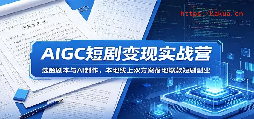 AIGC短剧变现实战营：选题剧本与AI制作，本地线上双方案落地爆款短剧副业-e家网