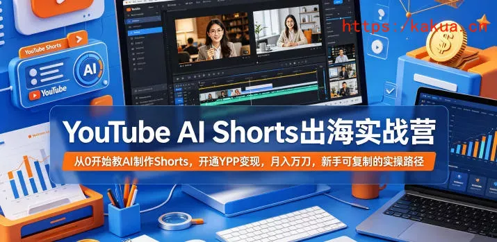 YouTube AI Shorts出海实战营，从0开始教AI制作Shorts，开通YPP变现，月入万刀，新手可复制的实操路径-e家网