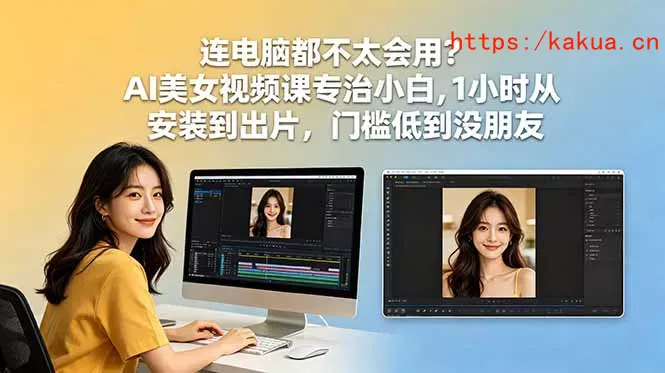 连电脑都不太会用？AI美女视频课专治小白，1小时从安装到出片，门槛低到没朋友-e家网
