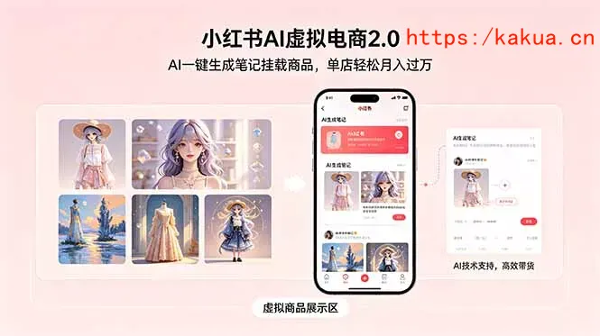 小红书AI虚拟电商2.0，AI一键生成笔记挂载商品，单店轻松月入过万-e家网