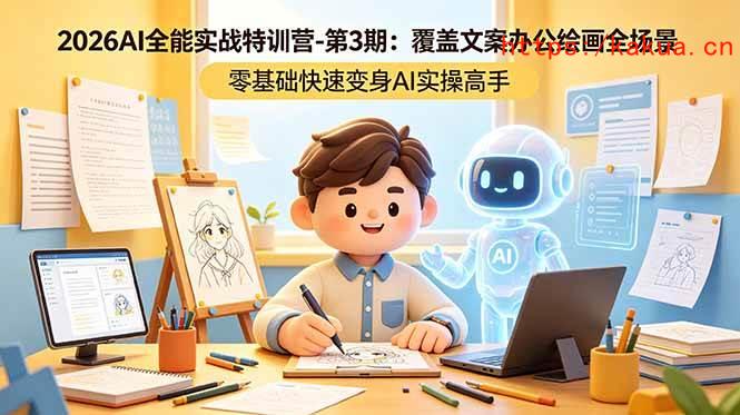 （18572期）2026AI全能实战特训营-第3期：覆盖文案办公绘画全场景 零基础快速变身AI实操高手-e家网