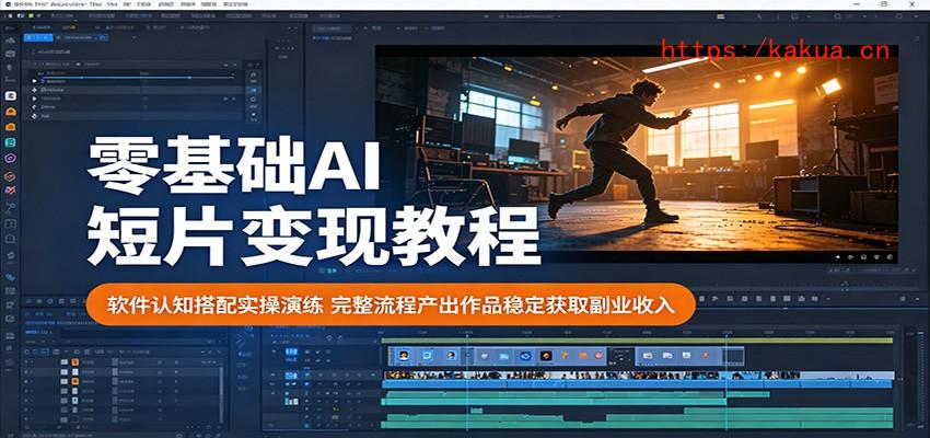 零基础AI短片变现教程：软件认知搭配实操演练，完整流程产出作品稳定获取副业收入-e家网