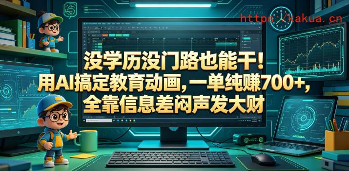没学历没门路也能干！用AI搞定教育动画，一单纯賺700+，全靠信息差闷声发大财【揭秘】-e家网