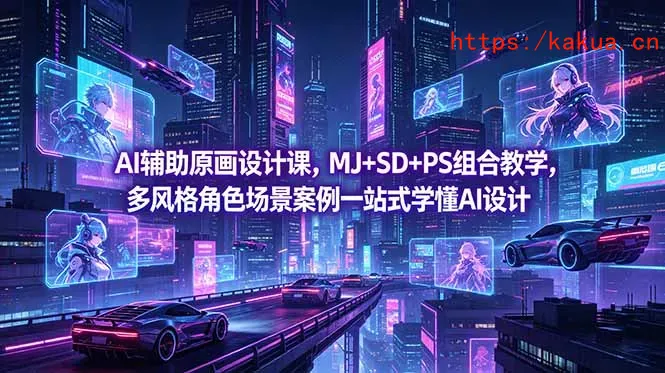 AI辅助原画设计课，MJ+SD+PS组合教学，多风格角色场景案例一站式学懂AI设计-e家网