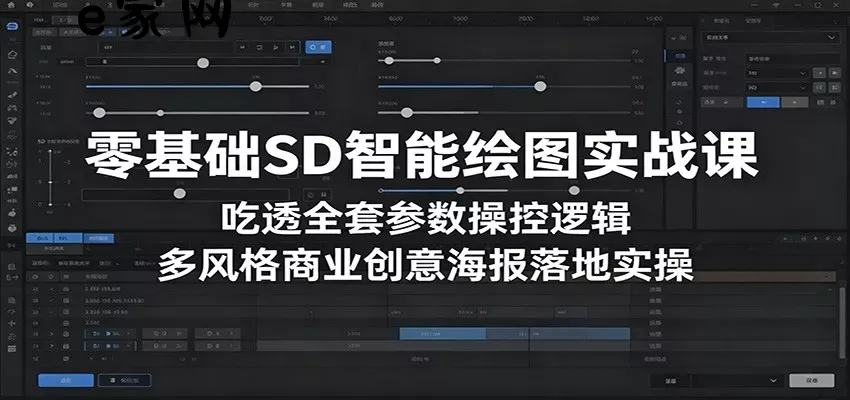零基础SD智能绘图实战课：吃透全套参数操控逻辑，多风格商业创意海报落地实操-e家网