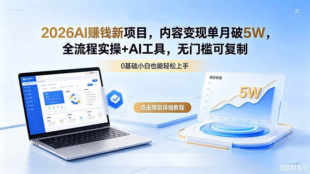 （18476期）2026AI赚钱新项目，内容变现单月破5W，全流程实操+AI工具，无门槛可复制-e家网