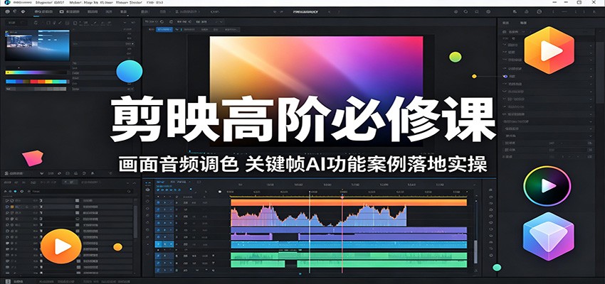 剪映高阶必修课：画面音频调色，关键帧AI功能案例落地实操-e家网
