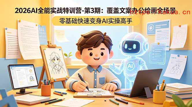 2026AI全能实战特训营-第3期：覆盖文案办公绘画全场景 零基础快速变身AI实操高手-e家网
