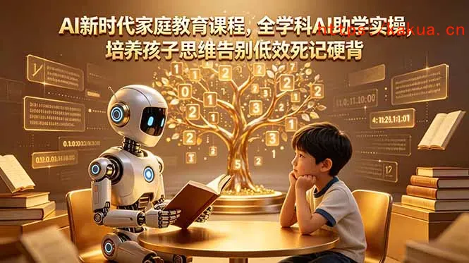 AI新时代家庭教育课程，全学科AI助学实操，培养孩子思维告别低效死记硬背-e家网