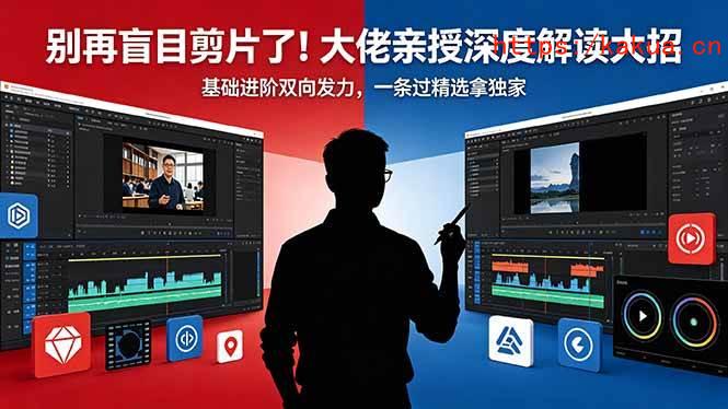（18384期）别再盲目剪片了！大佬亲授深度解读大招，基础进阶双向发力，一条过精选拿独家-e家网