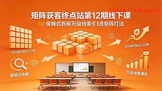 矩阵获客终点站第12期线下课 2026年5月22-23号 保姆式拆解万级线索引流矩阵打法-e家网