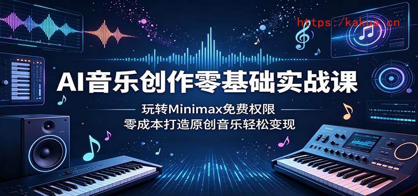 AI音乐创作零基础实战课：玩转Minimax免费权限，零成本打造原创音乐轻松变现-e家网