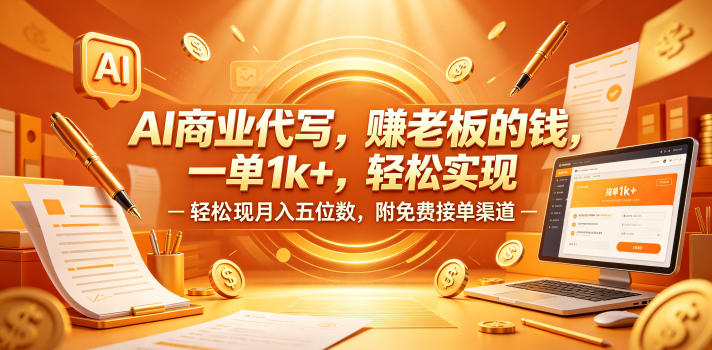 AI商业代写,賺老板的钱,一单1k+,轻松实现月入五位数,附免费接单渠道【揭秘】-e家网