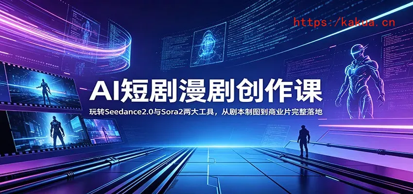 AI短剧漫剧创作课：玩转Seedance2.0与 Sora2两大工具，从剧本制图到商业片完整落地-e家网