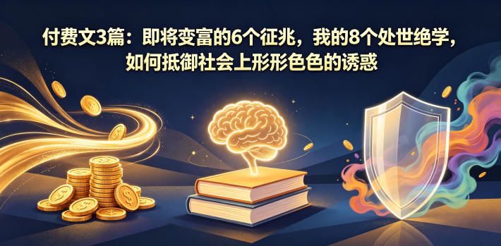 付费文3篇：即将变富的6个征兆，我的8个处世绝学，如何抵御社会上形形色色的诱惑-e家网