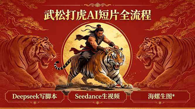（18370期）武松打虎AI短片全流程：Deepseek写脚本+Seedance生视频+海螺生图-e家网